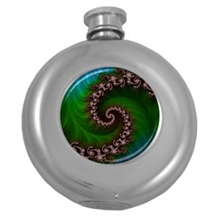 Benthic Saltlife Fractal Tribute For Reef Divers Round Hip Flask (5 Oz) by jayaprime