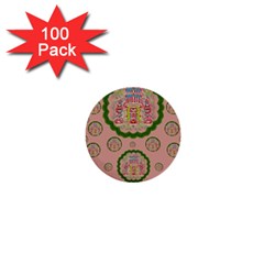 Sankta Lucia With Friends Light And Floral Santa Skulls 1  Mini Buttons (100 Pack)  by pepitasart