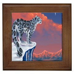 Lion Tigel Chetah Animals Snow Moon Blue Sky Framed Tiles