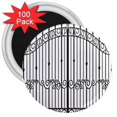 Inspirative Iron Gate Fence 3  Magnets (100 Pack)