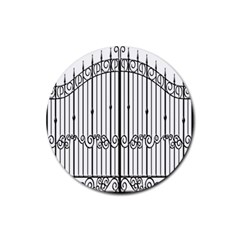 Inspirative Iron Gate Fence Rubber Coaster (round) 