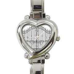 Inspirative Iron Gate Fence Heart Italian Charm Watch by Alisyart