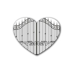 Inspirative Iron Gate Fence Heart Coaster (4 Pack)  by Alisyart