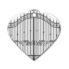 Inspirative Iron Gate Fence Dog Tag Heart (two Sides) by Alisyart