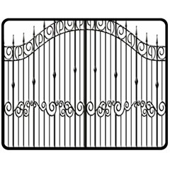 Inspirative Iron Gate Fence Double Sided Fleece Blanket (medium) 