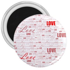 Love Heart Valentine Pink Red Romantic 3  Magnets by Alisyart