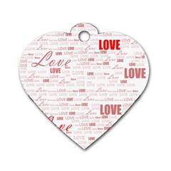 Love Heart Valentine Pink Red Romantic Dog Tag Heart (two Sides)