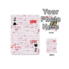 Love Heart Valentine Pink Red Romantic Playing Cards 54 (mini) 