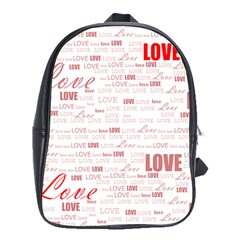 Love Heart Valentine Pink Red Romantic School Bag (xl) by Alisyart