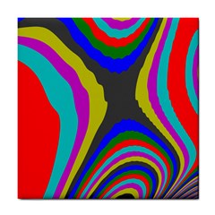 Pattern Rainbow Colorfull Wave Chevron Waves Tile Coasters by Alisyart