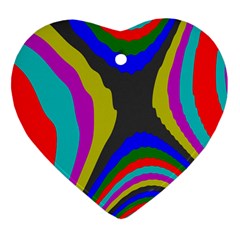 Pattern Rainbow Colorfull Wave Chevron Waves Ornament (heart) by Alisyart