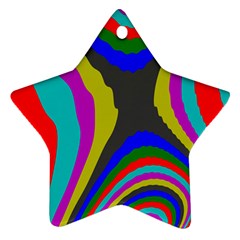 Pattern Rainbow Colorfull Wave Chevron Waves Ornament (star) by Alisyart