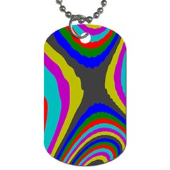 Pattern Rainbow Colorfull Wave Chevron Waves Dog Tag (one Side)