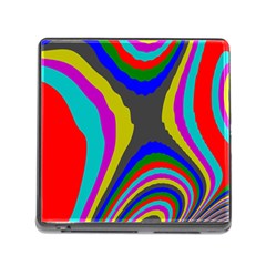 Pattern Rainbow Colorfull Wave Chevron Waves Memory Card Reader (square)