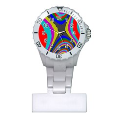 Pattern Rainbow Colorfull Wave Chevron Waves Plastic Nurses Watch by Alisyart