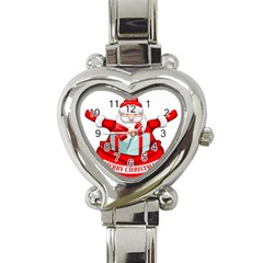 Merry Christmas Santa Claus Heart Italian Charm Watch by Alisyart