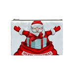Merry Christmas Santa Claus Cosmetic Bag (Medium)  Front