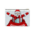 Merry Christmas Santa Claus Cosmetic Bag (Medium)  Back