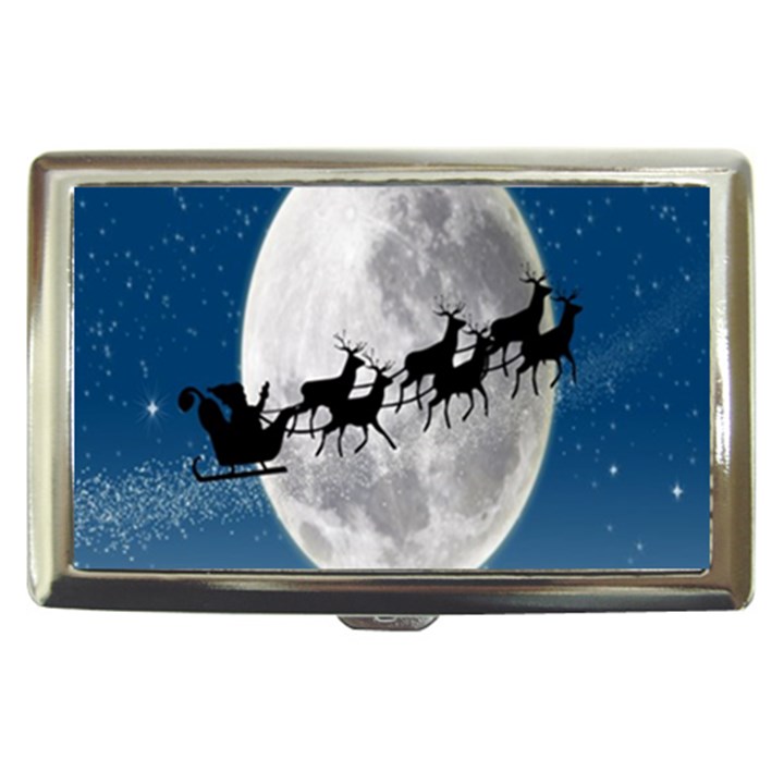 Santa Claus Christmas Fly Moon Night Blue Sky Cigarette Money Cases