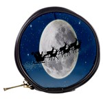 Santa Claus Christmas Fly Moon Night Blue Sky Mini Makeup Bags Back