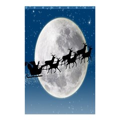 Santa Claus Christmas Fly Moon Night Blue Sky Shower Curtain 48  X 72  (small) 