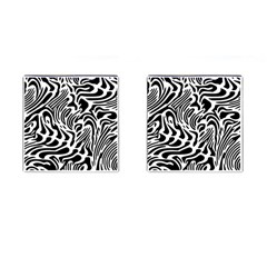 Psychedelic Zebra Pattern Black Cufflinks (Square)