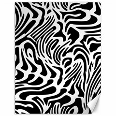 Psychedelic Zebra Pattern Black Canvas 12  X 16   by Alisyart