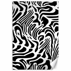 Psychedelic Zebra Pattern Black Canvas 24  x 36 