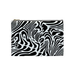 Psychedelic Zebra Pattern Black Cosmetic Bag (Medium) 