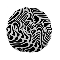 Psychedelic Zebra Pattern Black Standard 15  Premium Round Cushions by Alisyart