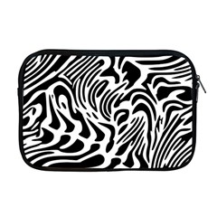 Psychedelic Zebra Pattern Black Apple MacBook Pro 17  Zipper Case