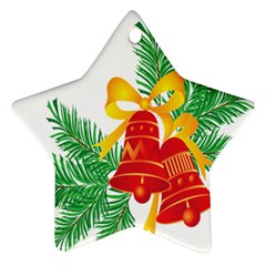 New Year Christmas Bells Tree Star Ornament (two Sides)