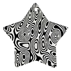 Psychedelic Zebra Black Circle Ornament (star)