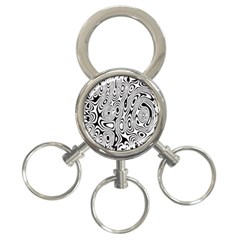 Psychedelic Zebra Black Circle 3-ring Key Chains