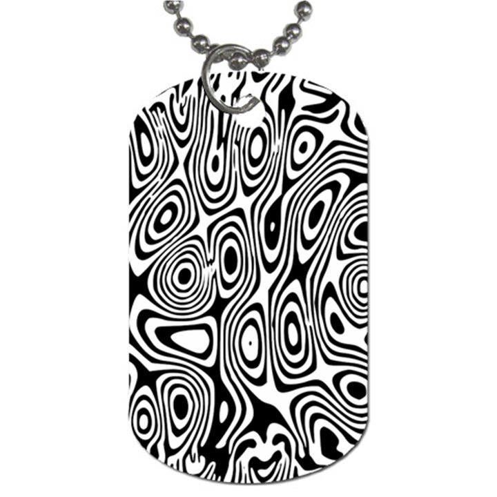 Psychedelic Zebra Black Circle Dog Tag (Two Sides)