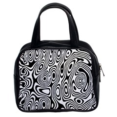 Psychedelic Zebra Black Circle Classic Handbags (2 Sides)