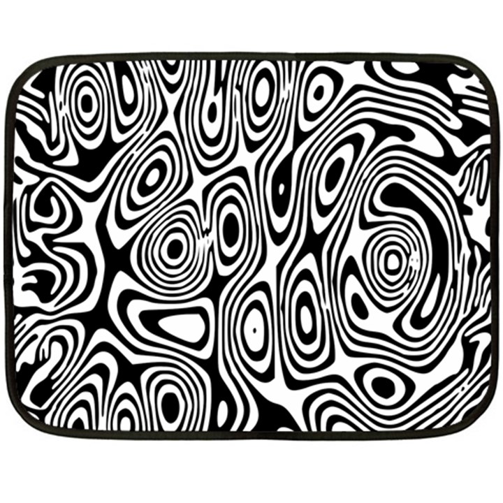 Psychedelic Zebra Black Circle Fleece Blanket (Mini)