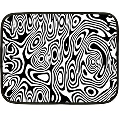 Psychedelic Zebra Black Circle Double Sided Fleece Blanket (mini) 