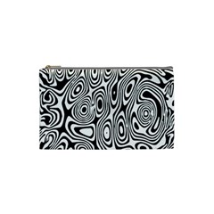 Psychedelic Zebra Black Circle Cosmetic Bag (small)  by Alisyart