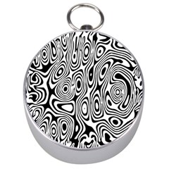 Psychedelic Zebra Black Circle Silver Compasses by Alisyart