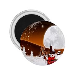 Santa Claus Christmas Moon Night 2 25  Magnets