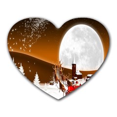 Santa Claus Christmas Moon Night Heart Mousepads