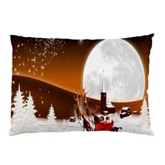 Santa Claus Christmas Moon Night Pillow Case (two Sides)