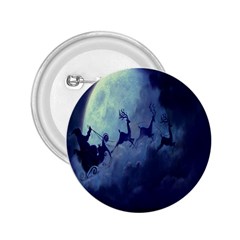 Santa Claus Christmas Night Moon Happy Fly 2 25  Buttons