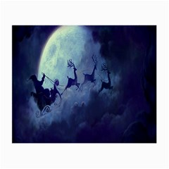 Santa Claus Christmas Night Moon Happy Fly Small Glasses Cloth