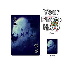 Santa Claus Christmas Night Moon Happy Fly Playing Cards 54 (mini)  by Alisyart