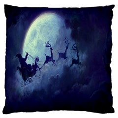 Santa Claus Christmas Night Moon Happy Fly Standard Flano Cushion Case (two Sides) by Alisyart