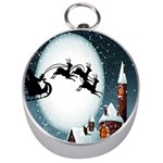 Santa Claus Christmas Snow Cool Night Moon Sky Silver Compasses Front