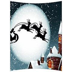 Santa Claus Christmas Snow Cool Night Moon Sky Back Support Cushion by Alisyart