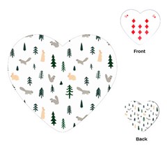 Squirrel Rabbit Tree Animals Snow Playing Cards (heart) 